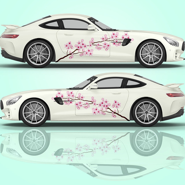 Cherry Blossom Pink Car Wrap Sticker Flower Gm Wrap High Quality Cast Vinyl  Wrap Spray Geometric Decal - Car Body Film - AliExpress